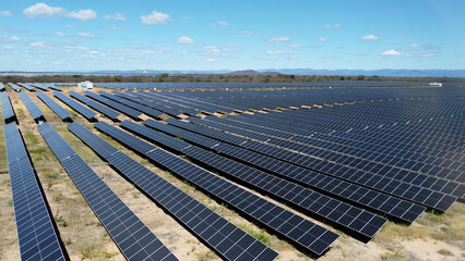 oliveira dos brejinhos, bahia, brazil - june 7, 2023: solar energy production board farm is seen in industrial park in western bahia. © Joa Souza