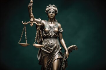 Symbol of law and justice, holding scales. Generative AI