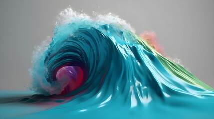 Fluid brush strokes, colorful paint wave desktop wallpaper