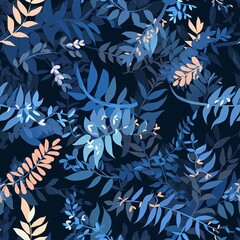 Seamless floral tile pattern background design wallpaper, ecology leaf flowers nature, Generative AI