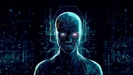 Conceptual illustration development of artificial intelligence
