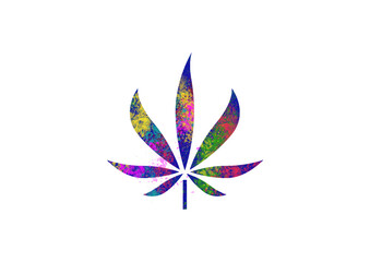 Watercolor Abstract weed leaf, Colorful cannabis Illustration, marijuana leaf Drawing, pot, ganja, Cannabis, weed, marijuana, PNG, Transparent
