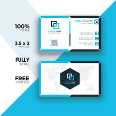 Modern business card template design and round business card design