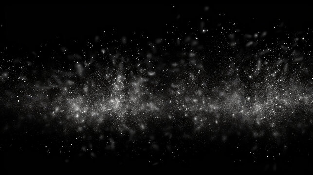Bokeh light lights effect background. White dust light. Christmas background of shining dust Christmas glowing light bokeh confetti and spark overlay texture for your design. Generative ai. © Aiakos