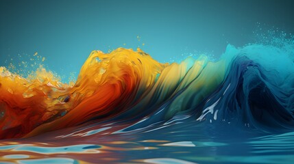 Fototapeta na wymiar Energetic color splash, vibrant digital wallpaper
