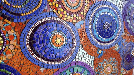 Vibrant Mosaic of Ceramic Tiles