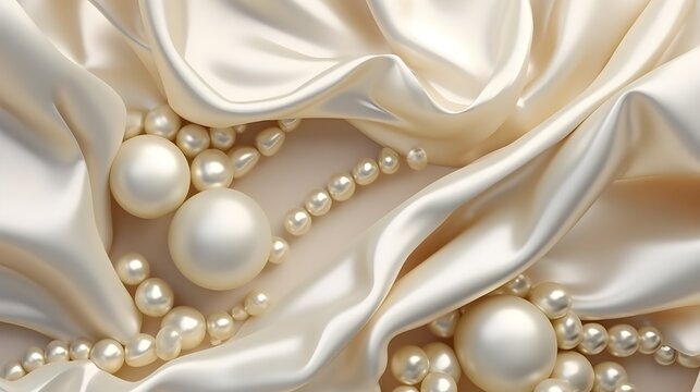 An alluring ımage of a silk and foil luxury pearl background