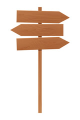 Wooden sign post. Rustic board, plank with place. Wood sign old road plank.