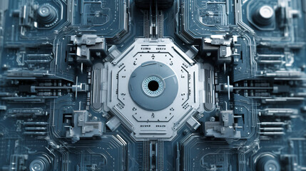 Fototapeta premium Circuit Blueprint: An AI Technology X-ray Art. Generative AI