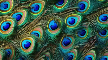 Vibrant Peacock Feather Texture