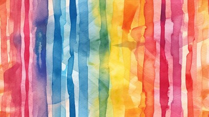 Watercolor Rainbow Stripes Pattern