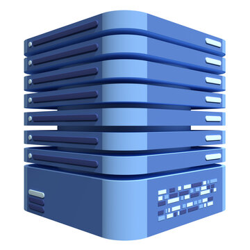 3D server icon. Computer server 3d render icon. Cloud computing. 3d render illustration