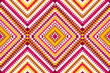 Seamless design pattern, traditional geometric pattern. brown  yellow white pink vector illustration design, abstract fabric pattern, aztec style for textiles, wallpaper