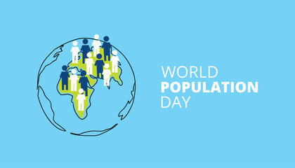 Illustration of global population banner
