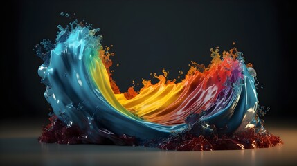Fluid color symphony, energetic waves of brilliance
