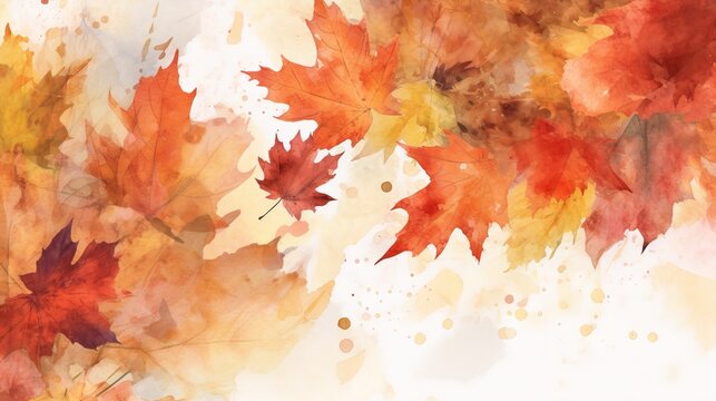 Autumn Leaves Watercolor Texture