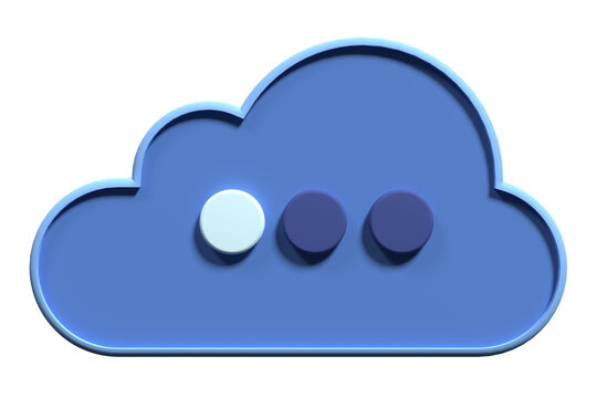 3d cloud computing technology. Cloud storage technology and online data storage. 3d render illustration