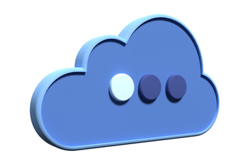 3d cloud computing technology. Cloud storage technology and online data storage. 3d render illustration