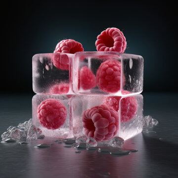 Frozen Delights: Raspberry Bliss on Ice