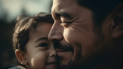 Fictional Persons. Celebrating milestones, inspirational image of a father and child celebrating achievements