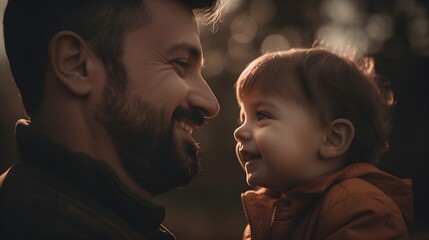Fictional Persons. Unconditional love, touching photograph of a father and child experiencing unwavering love