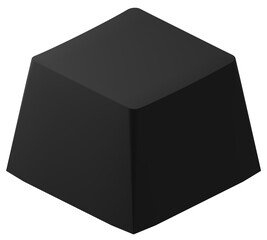 3d rendering of a black key cap isolated.