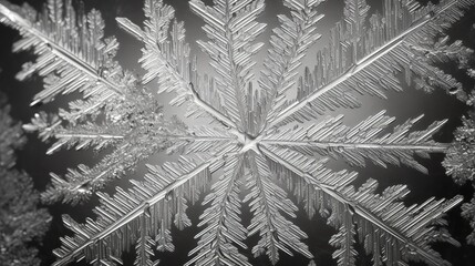 Ice Crystal Pattern on Frozen Window