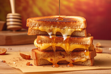 grilled cheese  and honey sandwich with Generative AI.