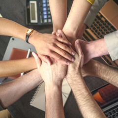 Collaboration, teamwork, and partnership. Trust and unity in collective goals within professional...