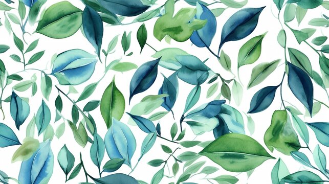 Organic Watercolor Leafy Pattern © VisualMarketplace