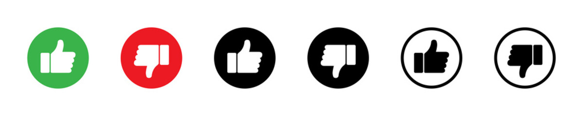 Thumb up, thumb down icon. Like, dislike icons. Social media icon - obrazy, fototapety, plakaty