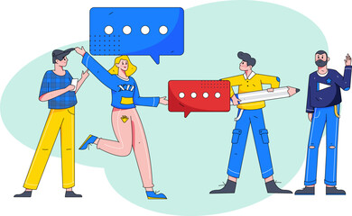 Communicate with consultants flat vector character concept operation hand drawn illustration
