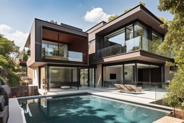 Fototapeta premium a home with a smart system that allows for seamless access and control of the entire property, created with generative ai