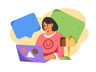 Communicate with consultants flat vector character concept operation hand drawn illustration
