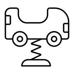 baby Car Thin Line Icon