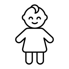 Baby Boy Thin Line Icon