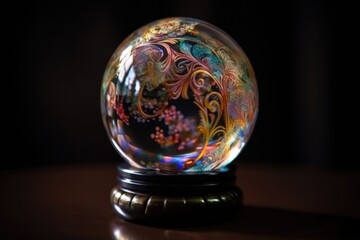 magic crystal ball, filled with swirling colors and patterns, created with generative ai