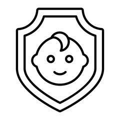 Baby Safety Thin Line Icon