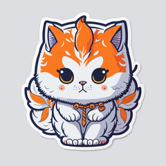 cute chibi orange cat kitten design for t shirt design, banner, poster, sticker