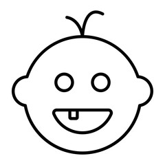 Fototapeta premium First Teeth Thin Line Icon