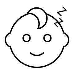 Sleeping Baby Thin Line Icon