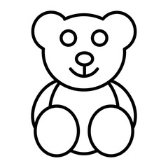 Obraz premium Teddy Bear Thin Line Icon