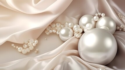 Obraz na płótnie Canvas A mesmerizing ımage of silk and foil luxury pearl background