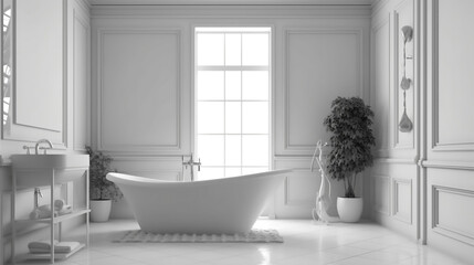 white, minimalistic, Scandinavian, bathroom, interior design, clean, simplicity, elegance, functionality, modern, Nordic, serene, spacious, organized, minimalist aesthetic, Scandinavian style, sleek, 