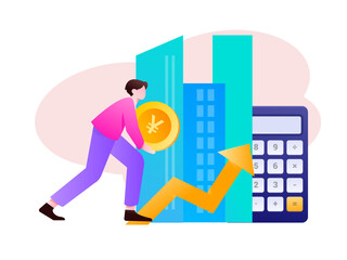 Home loan flat vector concept operation illustration
