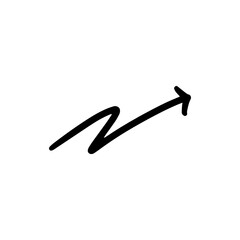 arrow icon hand drawn isolated
