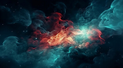 Fototapeta na wymiar Colorful space galaxy cloud nebula. Stary night cosmos. Universe science astronomy. Supernova background. Generative ai.