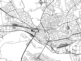 Vector road map of the city of  Arnhem in the Netherlands on a white background.