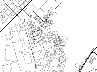 Vector road map of the city of  Zeewolde in the Netherlands on a white background.