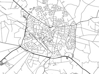 Vector road map of the city of  Winterswijk in the Netherlands on a white background.